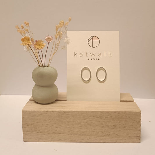 Katwalk Oorbellen Ovaal Cirkel Zilver