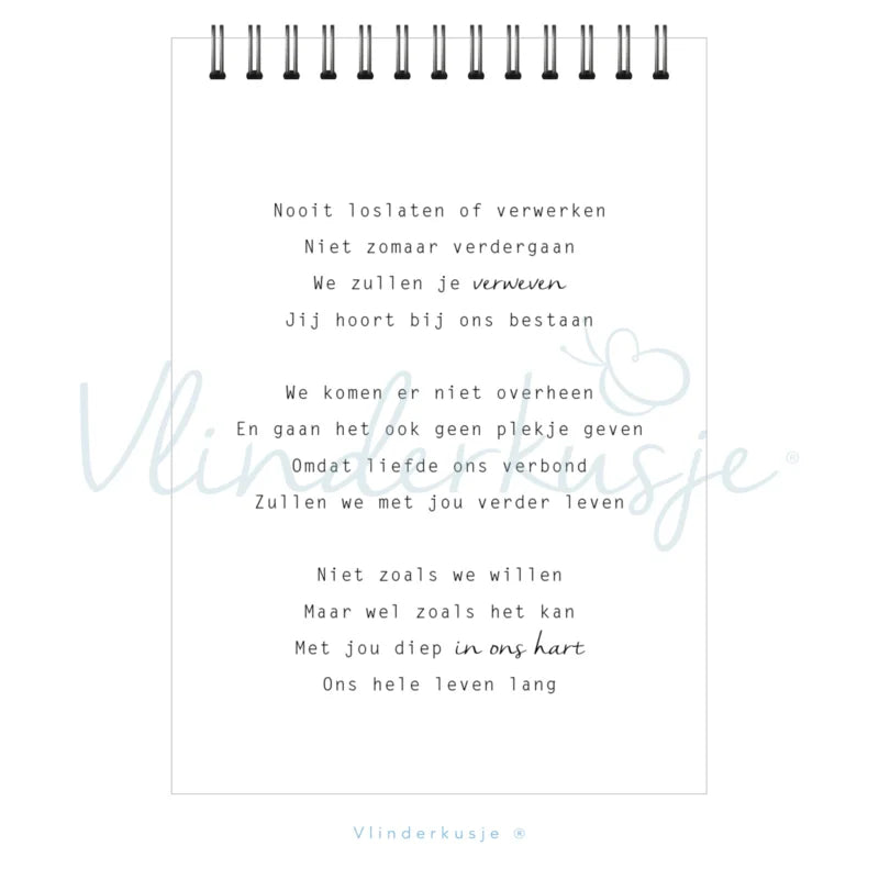 Vlinderkusje Gedichtenbundel 'Wolkenkusjes'