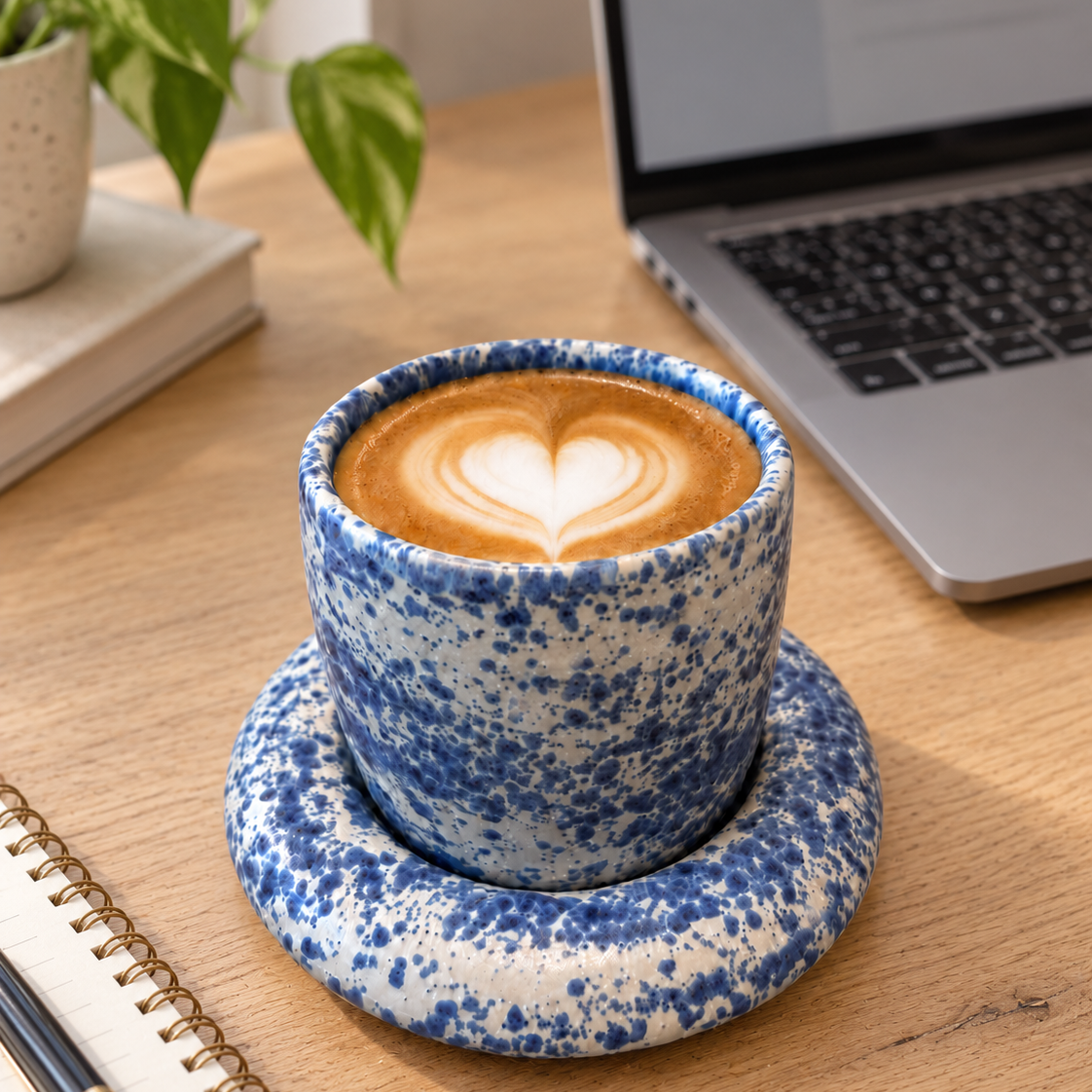 Handgemaakte kleurrijke koffiekopjes - blauw