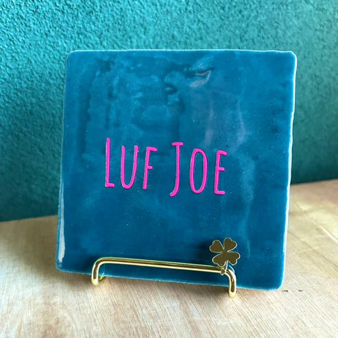 Yett Tegeltje 'Gouden standaard klavertje'