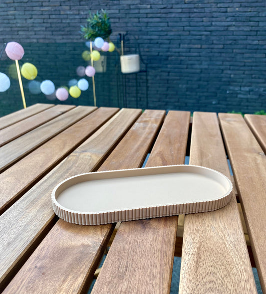 Thieu Lab 'Ovale schaal ribbel - klein - kleur Muted Green