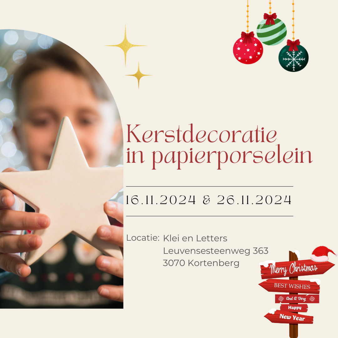 Workshop Kerstdecoratie in Papierporselein