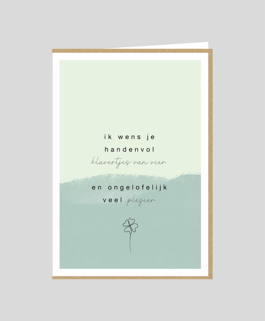 Liefjes Ik wens je handenvol klavertjes van vier