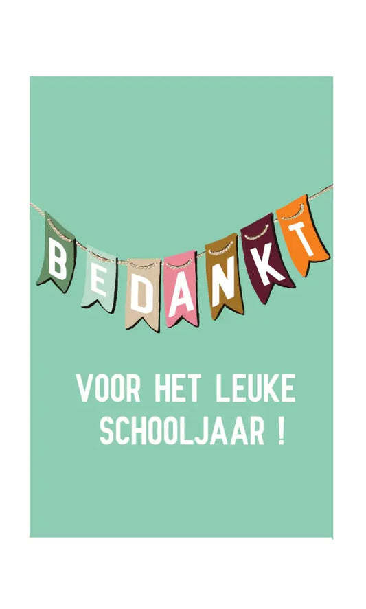 Mailbox Notitieblokje 'Bedankt voor het leuke schooljaar'