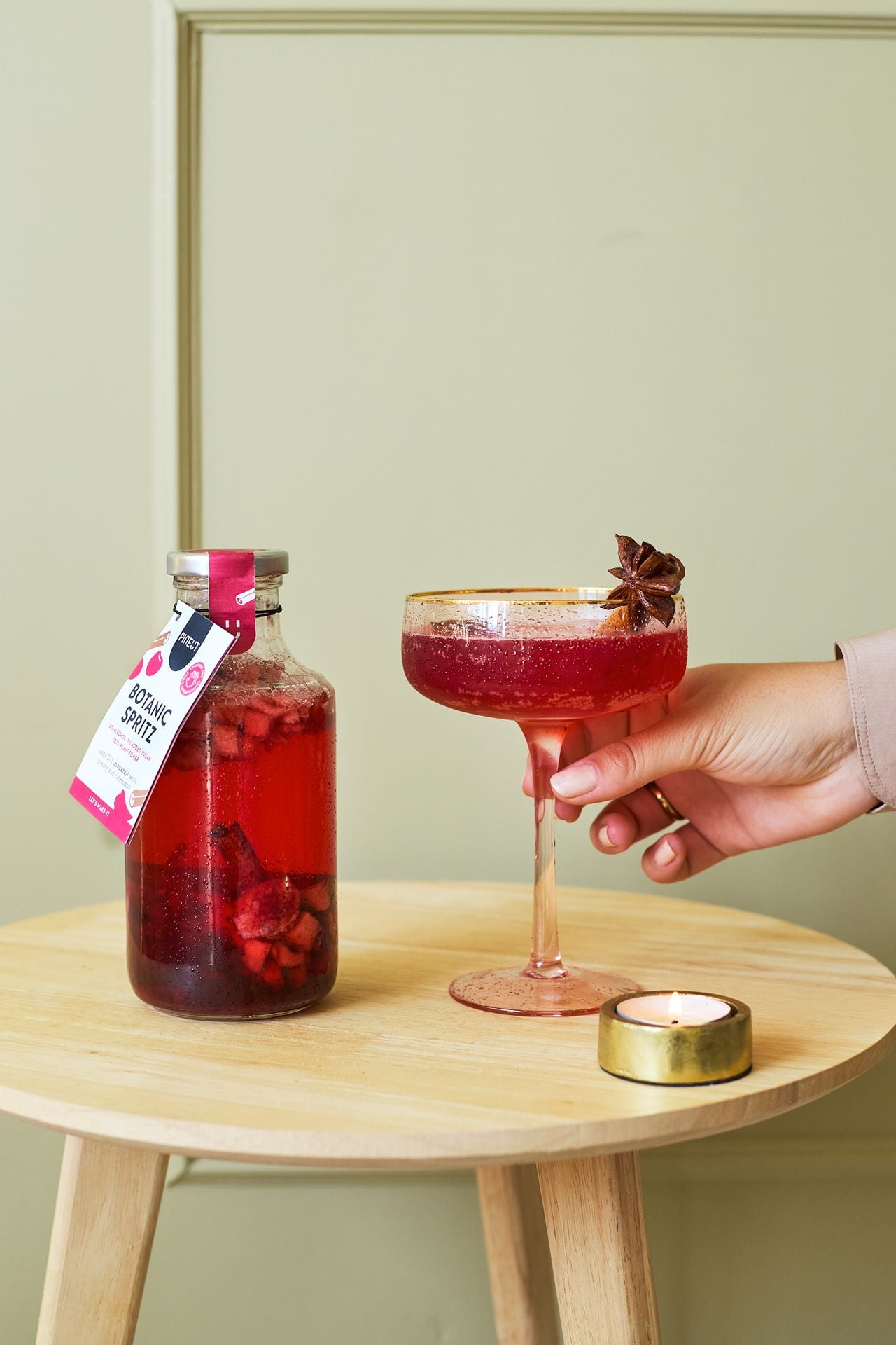Botanic Spritz met kersen (mocktail)
