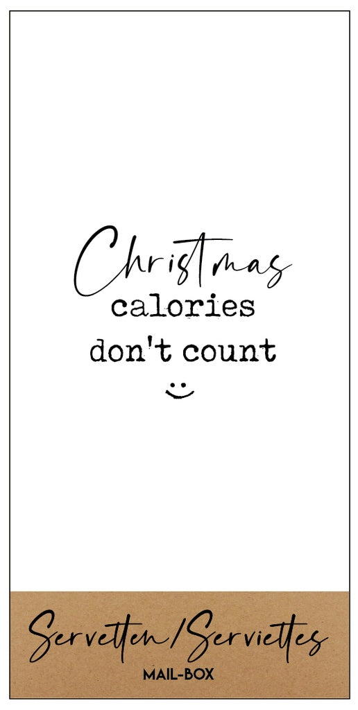 Mailbox Servetten Groot 'Christmas calories don't count'