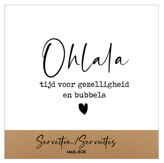 Mailbox Servetten Klein 'Ohlala, tijd voor gezelligheid'