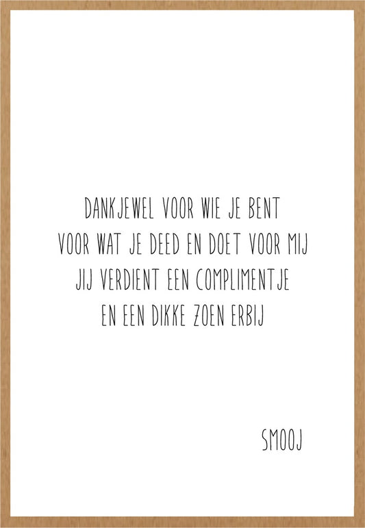 Smooj Dankjewel voor Wie je Bent