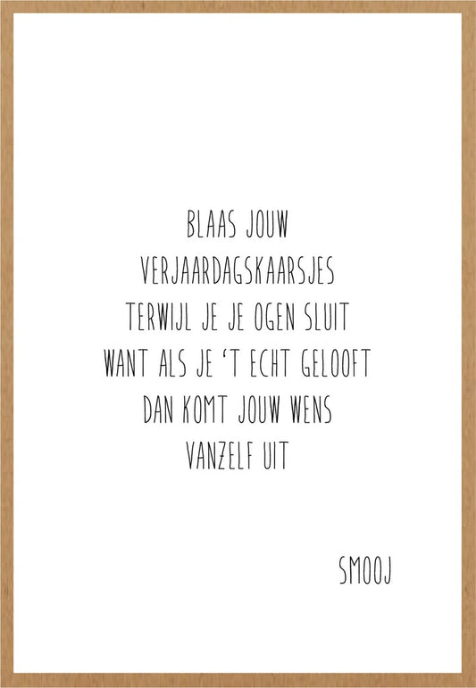 Smooj Blaas jouw Verjaardagskaarsjes