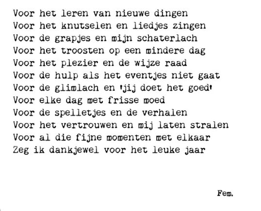 Papierpleziertjes Kaart met Armband - Dankjewel voor het leuke jaar