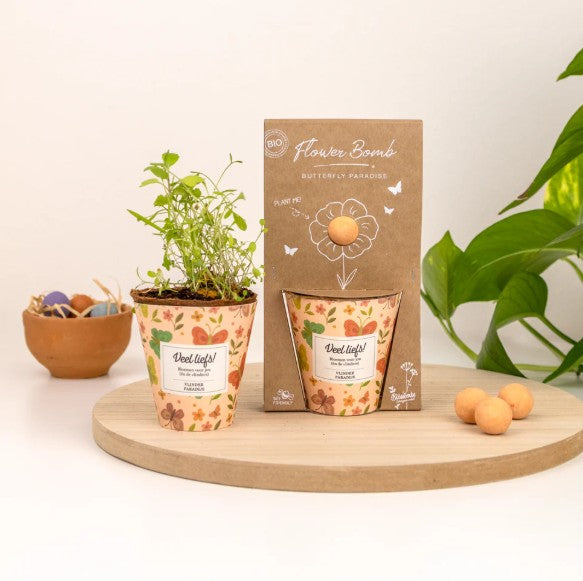Blossombs Grow Kit "Veel liefs!" met Vlinder Mix Zaadbommetje