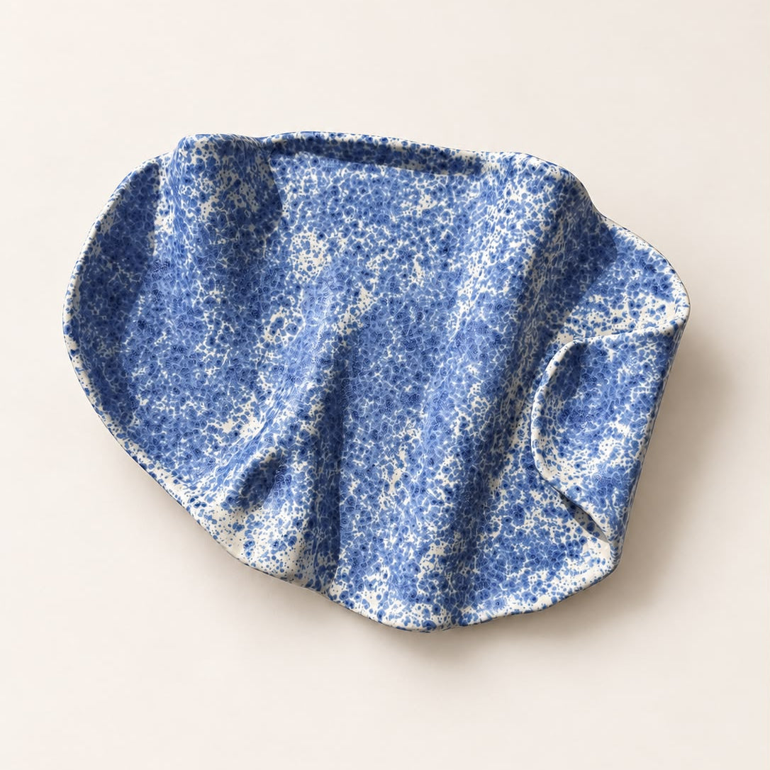 Handgemaakte kleurrijke tapasplank - Blue Speckle