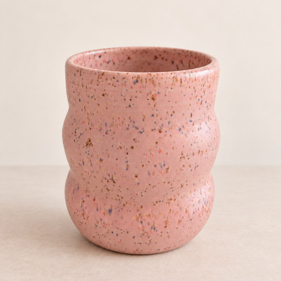 Handgemaakt vaasje - Pink Speckle