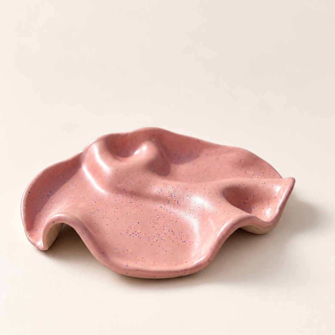Handgemaakte kleurrijke tapasplank - Pink Speckle