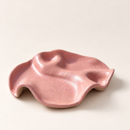 Handgemaakte kleurrijke tapasplank - Pink Speckle