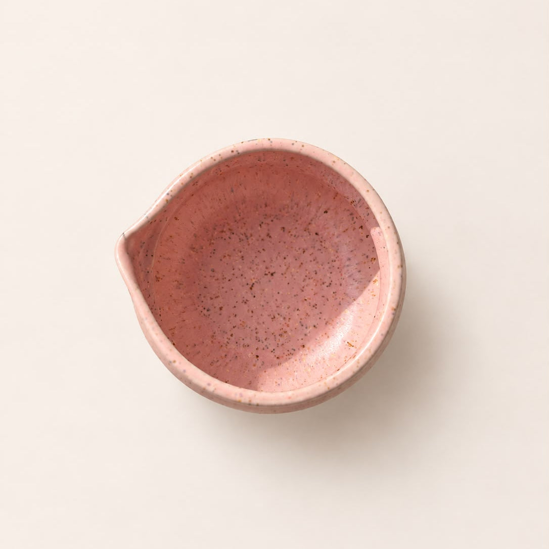 Handgemaakte kleurrijke matcha bowls - Pink Speckle