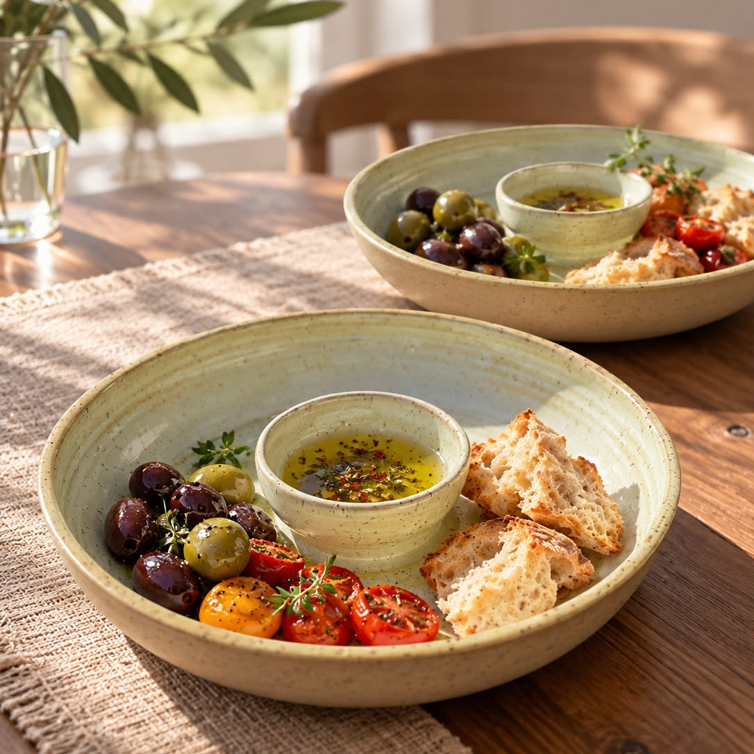 Handgemaakte Chip & Dip bowl - Butter Yellow