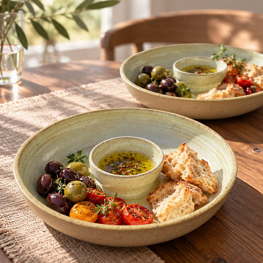 Handgemaakte Chip & Dip bowl - Butter Yellow