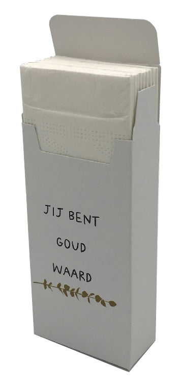 Mailbox Zakdoekjes 'Jij bent goud waard'