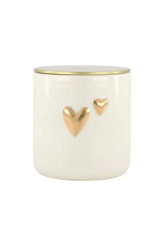 Zusss Keramische geurkaars hartjes goud