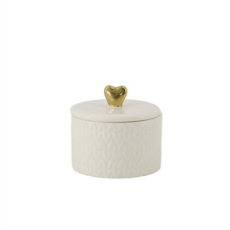 Zusss Geurkaars Keramiek met deksel hartje goud