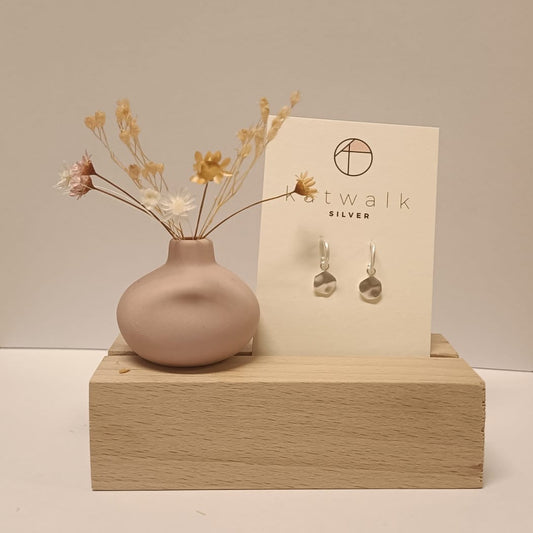 Katwalk Oorbellen hangers organisch rond zilver