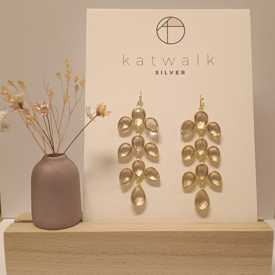 Katwalk Oorbellen goud/morganite