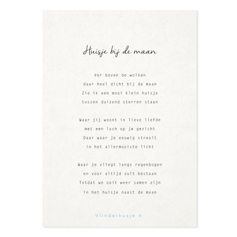 Vlinderkusje Posterkaart 'Huisje bij de Maan'