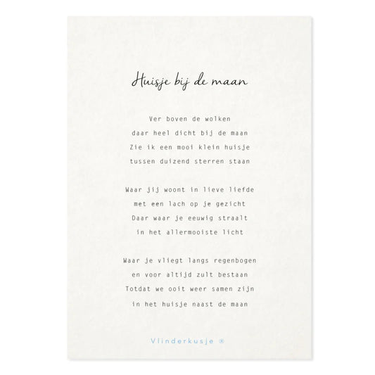 Vlinderkusje Posterkaart 'Huisje bij de Maan'