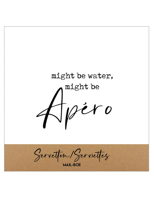 Mailbox Servetten Klein 'Might be water, might be Apéro'