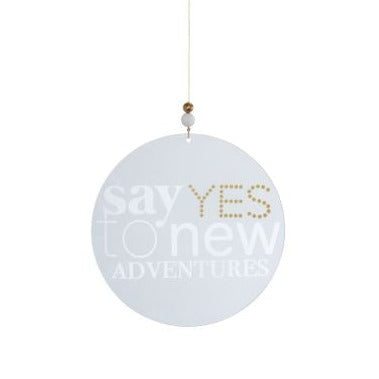 Poëzie-hanger "Say yes to new adventures" - Räder