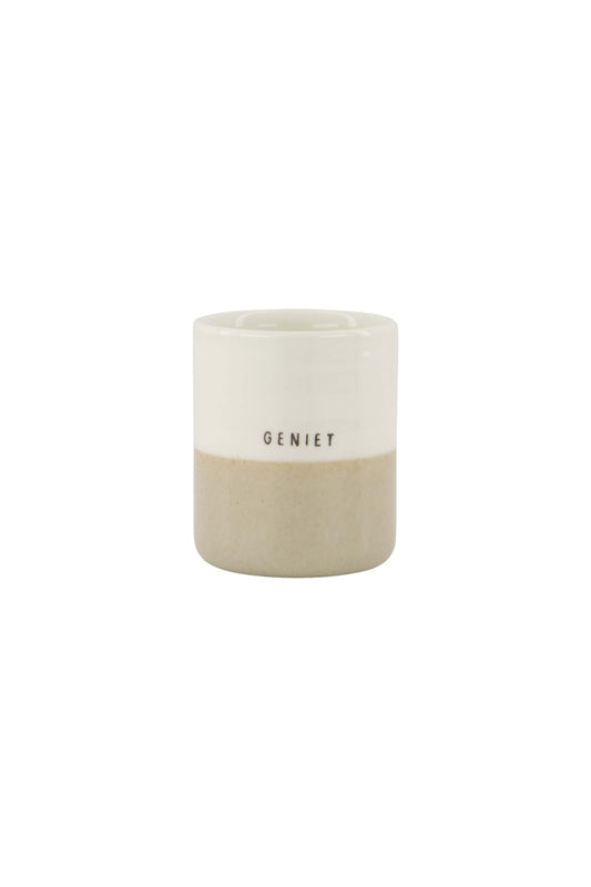 Zusss Geurkaars reactive glaze ‘Geniet’ M zand